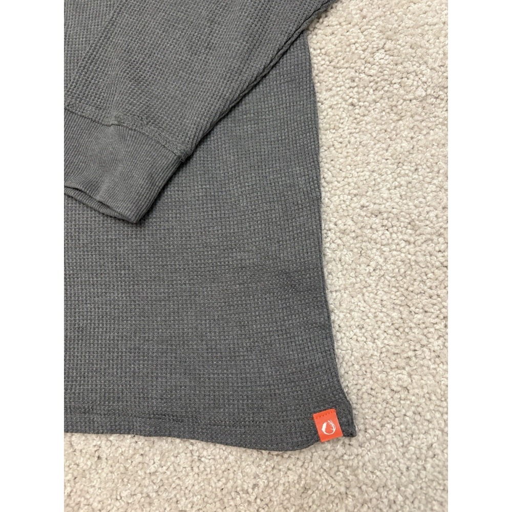 New The American Outdoorsman Heather Gray Longsleeve Henley Thermal Shirt XXL - Picture 3 of 5